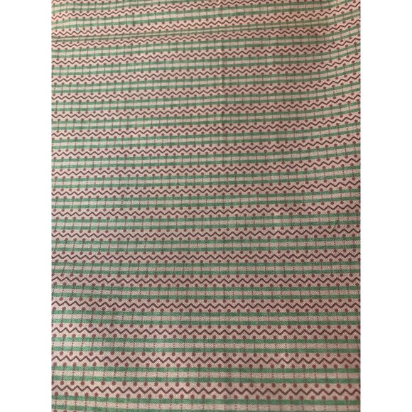 CrisLis Cottage Green Red Zigzag Stripe Cotton Fabric 21" Length Sewing Quilting - Picture 4 of 6